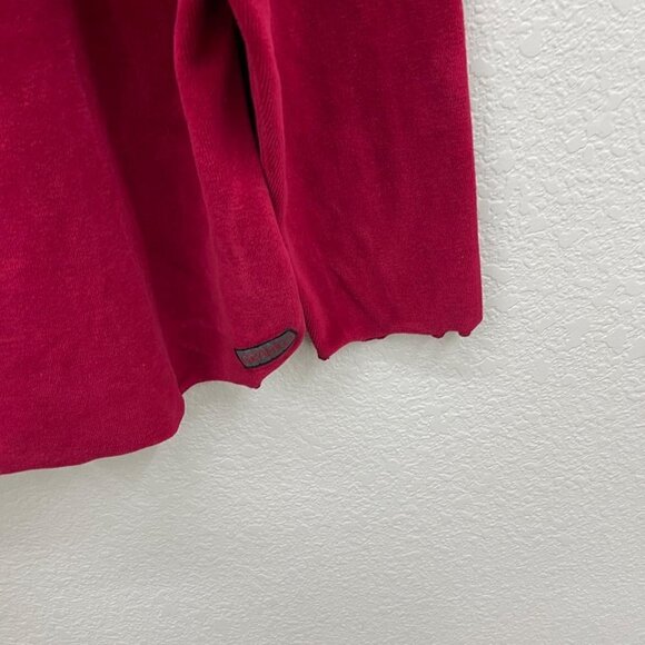 VTG Gramicci Red Velour Button Up Shirt Womens Large Made in the USA - Picture 3 of 7